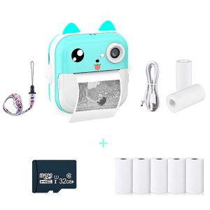 JumboPrintBundle, azonnali fényképnyomtatási kamerával, 2 + 5 ingyenes papírtekercs, USB kábel, csuklópánt és Micro SD kártya