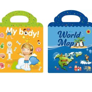 SmartStickers, 2 oktatókönyvből álló készlet képekkel és matricákkal (testrészek és világtérkép)