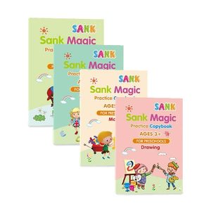 KidBook, 4 részes irkafüzet készlet írásra és rajzolásra Magic tollal, amely száradáskor automatikusan eltűnik