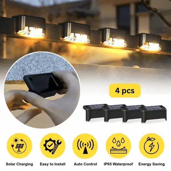 PatioLights, vízálló LED napelemes kerti lámpák (4 db.)